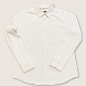 elsario Men's White Oxford Formal Shirt Button-Down Collar